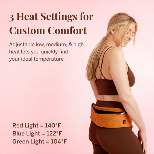 XS-3XL Pixie USB-Powered Heating Pad for Period Cramps Wearable Menstrual Heat Belt for Back & Abdominal Pain Portable