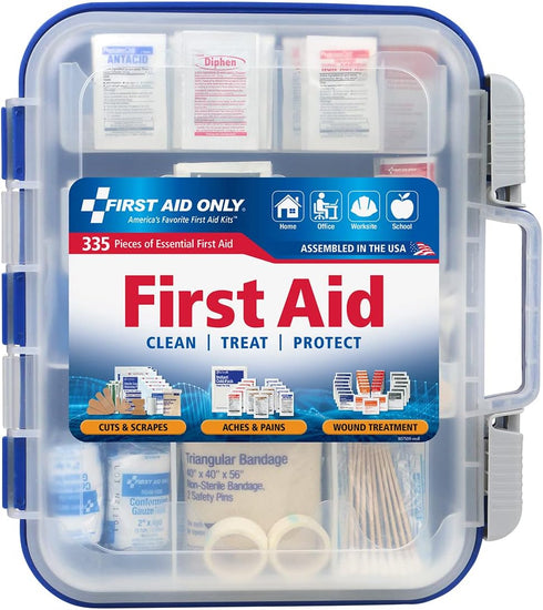 First Aid Only OSHA-Compliant 100-Person Emergency First Aid Kit, 335 Pieces for Home, Work, Travel