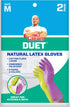 Mr. Clean Duet Medium Gloves, Natural Latex, Beaded Cuff, Cotton Flock Lining