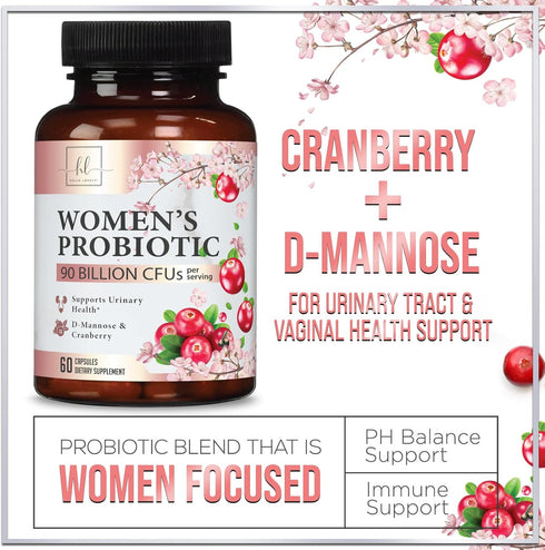 Probiotics for Women with Prebiotics, 90 Billion CFU & 16 Strains, 60 Capsules for Digestive, Vaginal & Immune Health