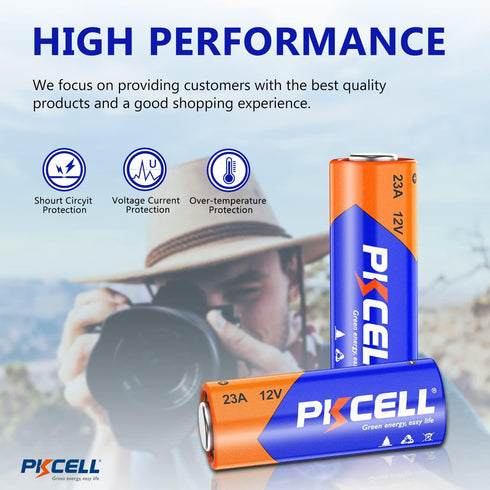 PKCELL 23A 12 10-Pack, 23A 12V PKECLL Volt Battery Alkaline Battery for Remote, Ceiling Fan, Garage Door Opener