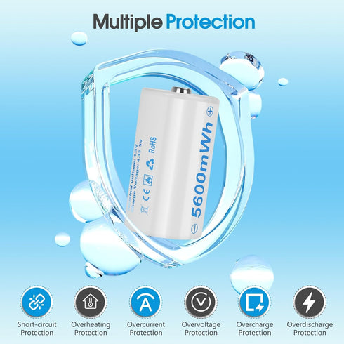winbasic 4 1 Cable,1.5V (4 Pack) Rechargeable Lithium D Batteries with in USB-C Charging D Size Cell Battery