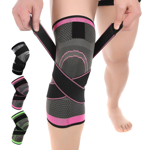 Knee Compression Sleeve with Strap | High Stretch Knee Support for Women Men | Knee Braces for Pain Relief