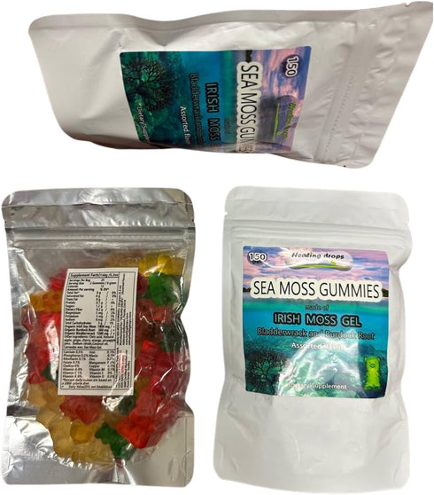 Sea Moss Gummies - Irish Sea Moss with Bladderwrack and Burdock Root – Alkaline Keto Vegan Non-GMO Diet – Skin & Detox