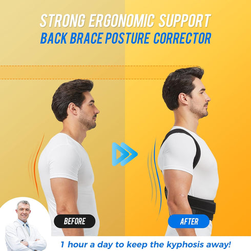 ZSZBACE Back Brace Posture Corrector for Men and Women, Adjustable for Upper & Lower Back Pain Relief