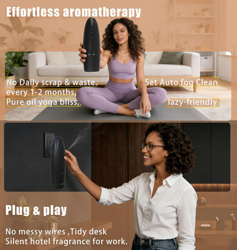 Plug-in Waterless Essential Oil Diffuser Smart App Bluetooth Scent Machine, Hotel Collection Cold Air Nebulizing