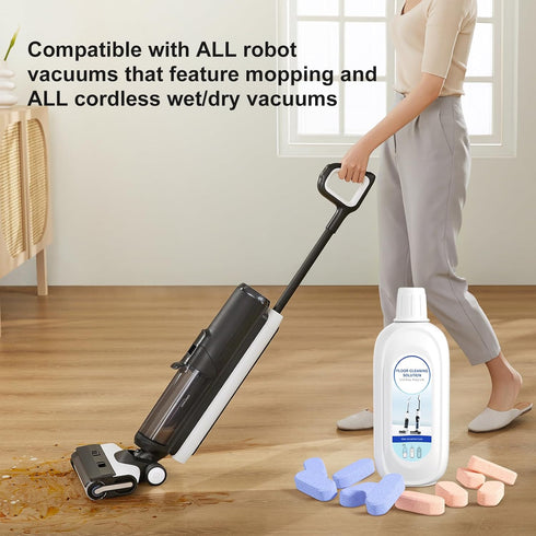 10 Bottles Tineco Cleaning Solution - 500ml Each, Lavender and Orange Scents for Robot Vacuums and Wet/Dry Vacuums