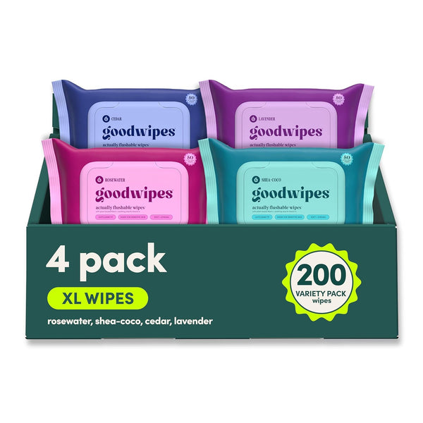 goodwipes Flushable Butt Wipes - Extra Large Adult Wet Wipes For Women