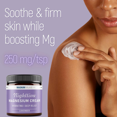 Magnesium Lotion – Nighttime Magnesium Cream for Legs, Arms, or Chest - Topical Magnesium Chloride - Lavender