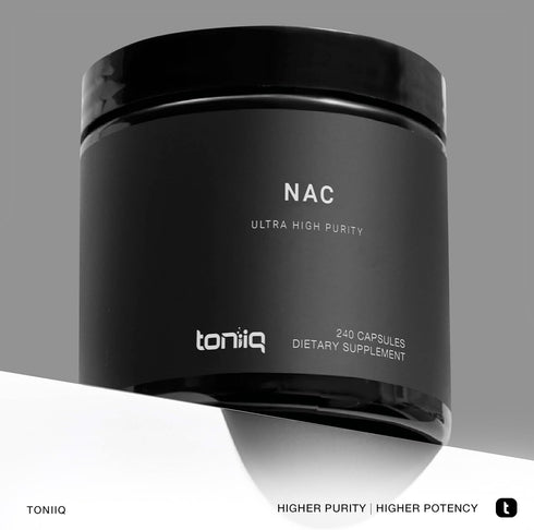 Toniiq 1300mg NAC - 240 Vegetarian Capsules, 4 Month Supply, Ultra High Strength Bioavailable Supplement