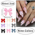RODAKY 200PCS Bow Nail Charms, Colorful 3D Bowknot Charms for Nail Art Design, Resin Flatback Bow Nail Studs for