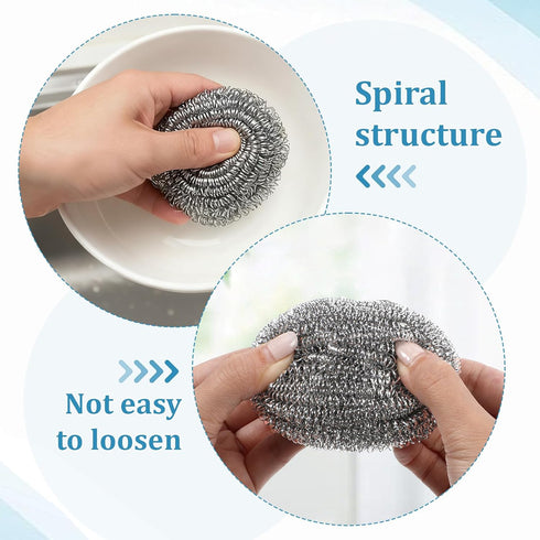 SHENLIU 100 15 Pieces Steel Wool Scrubber, Gram Metal Scourers Stainless Steel Scrubber Bulk for Cleaning Kitchen