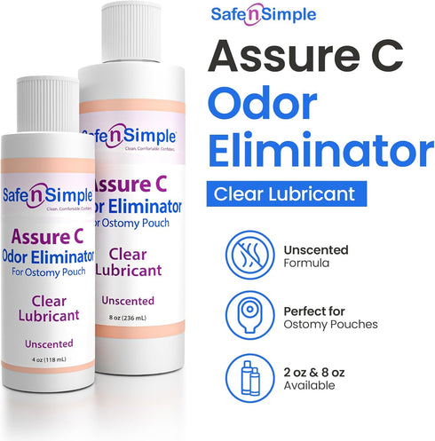 Safe n' Simple Assure C, Clear Lubricating Ostomy Pouch Deodorant, 4 Fluid Ounce