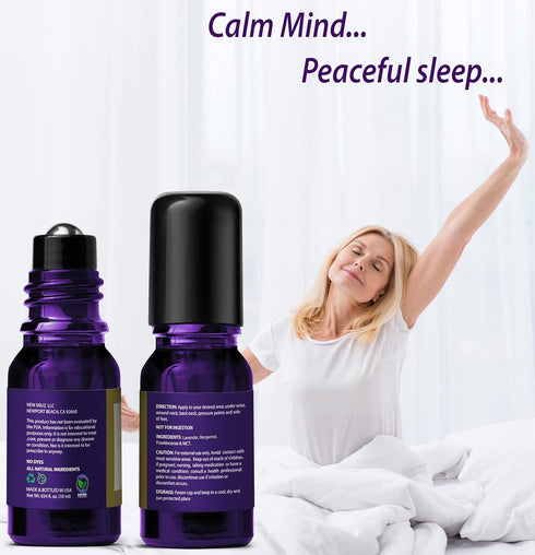 Sleep Well Roll On Essential Oil Anti Stress Calming Aromatherapy Stick Blend Lavender Bergamot Frankincense Destress