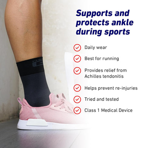 Neo-G Airflow Ankle Compression Sleeve - Sports Daily Wear - Compression Ankle Brace for Weak Ankles and Joint Pain -
