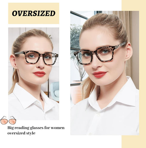AEZUNI 6.0 Designer Reading Glasses for Women, Strong Reader 600 for Lady (1.0 to 6.0)