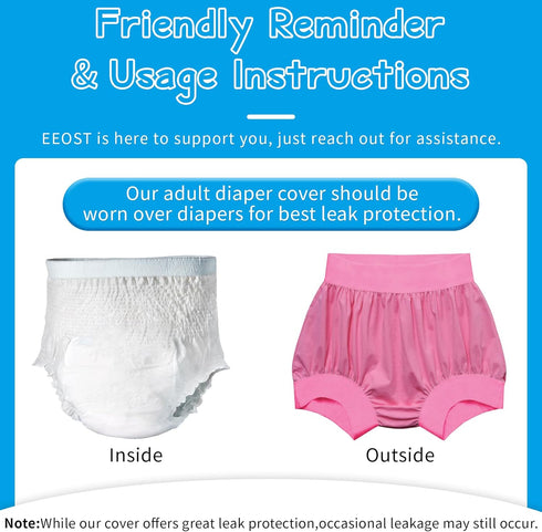 Leakproof Adult Diaper Cover - Reusable Waterproof Pants for Comfortable Protection