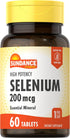 Selenium 200mcg - 60 Tablets, High Potency Formula, Vegetarian, Non-GMO, and Gluten Free Essential Mineral Supplement