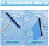 72" Window Squeegee for Window Cleaning - Long Handle Window Cleaner Tool with Rubber Blade and Sponge Scrubber, 2 in 1 Window Washing Kit with Extension Pole for Home, Car Windshield and Glass