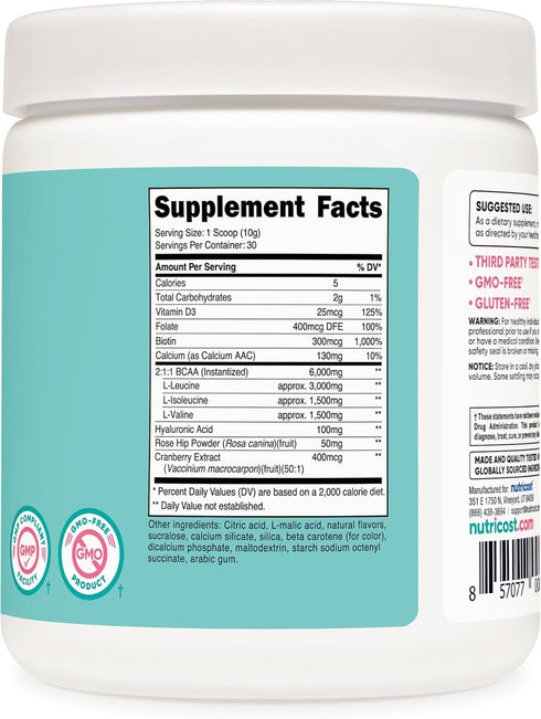 Nutricost BCAA for Women (Peach Mango, 30 Servings) - Non-GMO and Gluten-Free