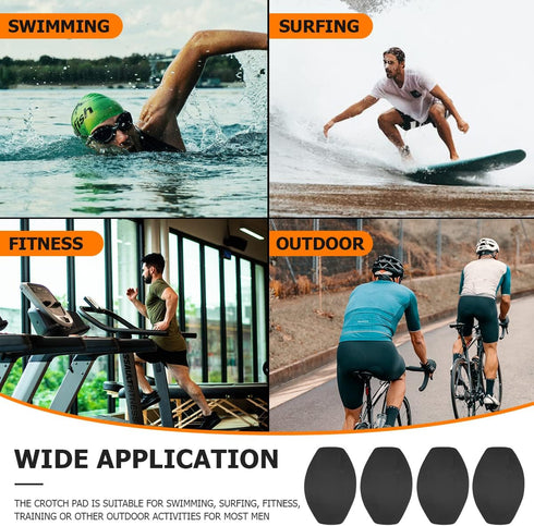 3D Men Enlarge Front Pad, 4 PCS Thickened Sponge Cushion Swim Trunks Cup Crotch Pad - Protection Enhancement Cup Pouch