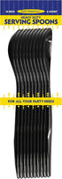 Party Essentials Disposable Heavy Duty Plastic Serving Utensils - 9-Count 10" Spoons for Buffets and Events