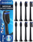 Active Charcoal Medium Toothbrush Heads | Compatible with Philips Sonicare | Replacement Heads - 8 Pack (Black)