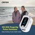 Fingertip Pulse Oximeter, Blood Oxygen Saturation Monitor with Rotatable OLED Screen and Storage Case (Silver)