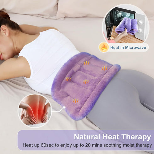 SuzziPad Microwave Heating Pad for Back Pain Relief, Cramps, Neck, Shoulder, Waist, Stomach, Moist Heat Wrap