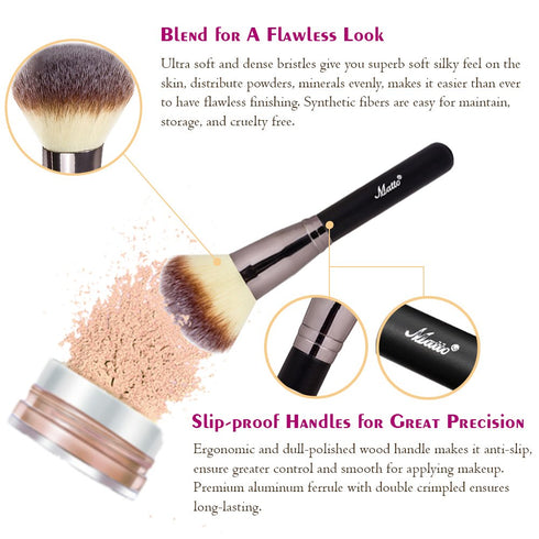 Matto Powder Mineral Brush - Makeup Brush for Large Coverage Mineral Powder Foundation Blending (1 Piece)