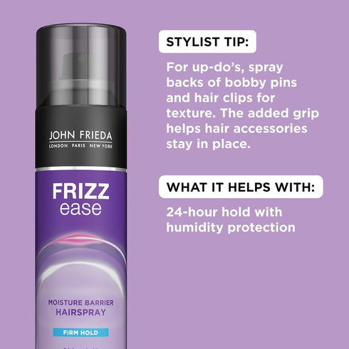 John Frieda Frizz Ease Firm Hold Hairspray, 12 Oz, Anti-Humidity Spray for 24-hour Hold