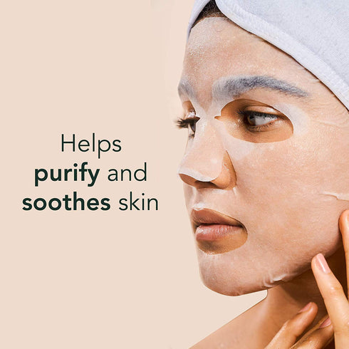 Rael Face Mask Skin Care, Tea Tree Facial Sheet Mask, Korean Skincare with Tea Tree Oil and Fruit Extracts, 5 Sheets
