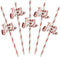 Boao 48 Pcs Paper Team Bride Straw, Rose Gold Hen Party Paper Drinking Straws for Wedding Bachelorette Favors