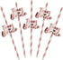Boao 48 Pcs Paper Team Bride Straw, Rose Gold Hen Party Paper Drinking Straws for Wedding Bachelorette Favors
