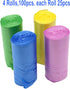 4 Gallon Bathroom Trash Bags, 4 Rolls, 100 Counts Small Handles Garbage Bags for Office, Bathroom