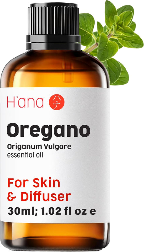 H’ana Oregano Essential Oil - 100% Pure and Natural Oil of Oregano for Skin, Nail, Diffuser, and Aromatherapy (1 Fl Oz)