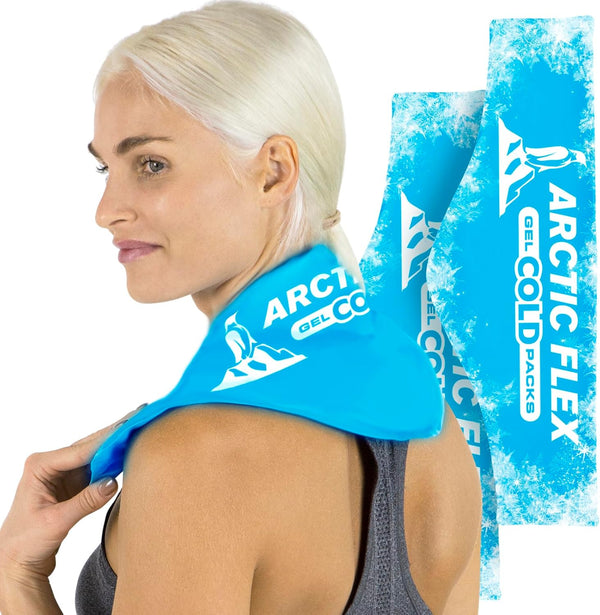 Arctic Flex Neck Ice Pack (2 Pack) - Cold Compress Shoulder Therapy Wrap for Swelling, Injuries, Headache