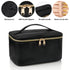 OCHEAL Makeup Bag, Portable Cosmetic Bag, Large Capacity Travel Makeup Case Organizer, Black Toiletry Bag for Girls