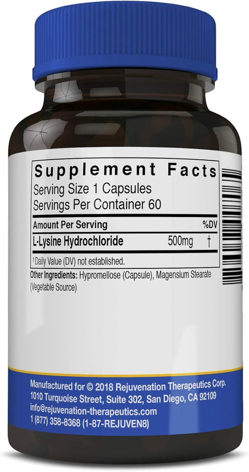 L-Lysine, Supports Healthy Skin (60 Vegan Capsules, 500mg)