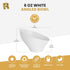 R-kay 6 Pack Angled White Plastic Serving Bowls, 6 Oz, Heavy Duty Disposable Bowls for Events