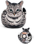 Drawstring Makeup Bag - Cute Cat Travel Organizer for Women, Large Cosmetic Pouch for Toiletries (Gray Cat)