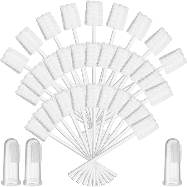 100 Pcs Baby Oral Cleaner Tongue Cleaner Toothbrush with 3 Finger Toothbrush for Newborn Baby Mouth Cleaning