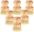 Ntwoiee 6 Pcs Bamboo Dish Scrub Brushes Wooden Scrubbers Set Kitchen Dishwashing Scrubber
