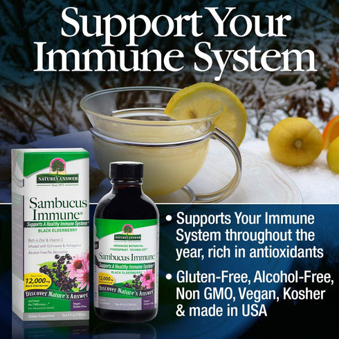 Nature's Answer Sambucus Extract Immune Support, 4 Fluid Ounces, Packed with Antioxidants