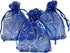 100pcs Sheer Organza Favor Bags for Wedding Baby Shower - Rattan Print Gift Bags, Drawstring Pouches (3.5x4.5 inch,