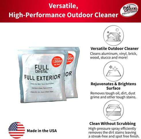 Packets, 16 oz, 4 oz 640 oz, Full Exterior Refill Kit Crystal Powder Outdoor Cleaner Each Bag Makes Up to fl Non-Toxic