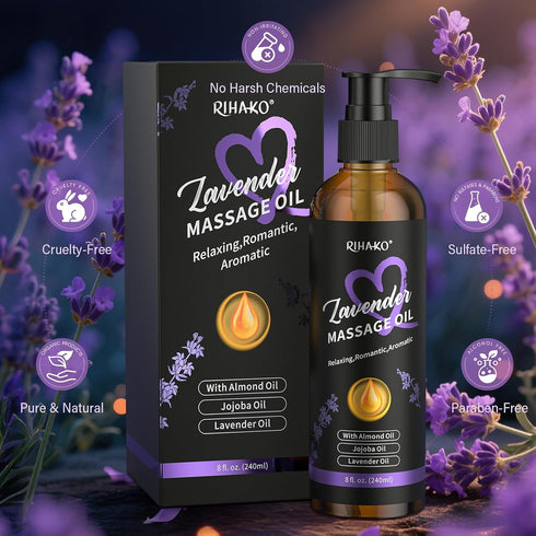 Lavender Sensual Massage Oil for CouplesRelaxing Body Massage Oil for Date Night,Smooth Glide,Deep Hydration