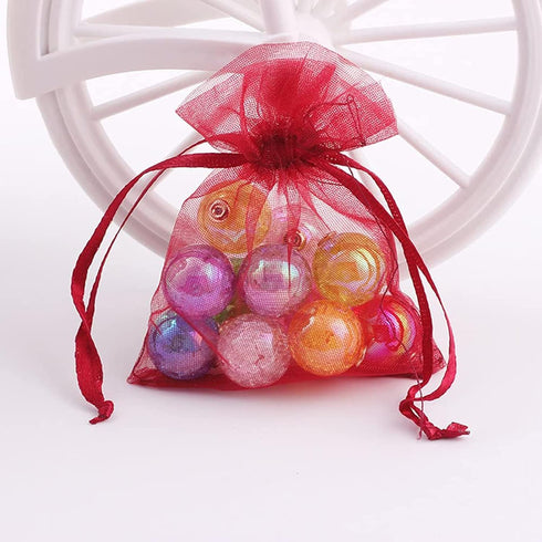Wuligirl 100pcs Sheer Organza Bag 4X6 with Drawstring - Jewelry Pouches for Party Wedding Favors