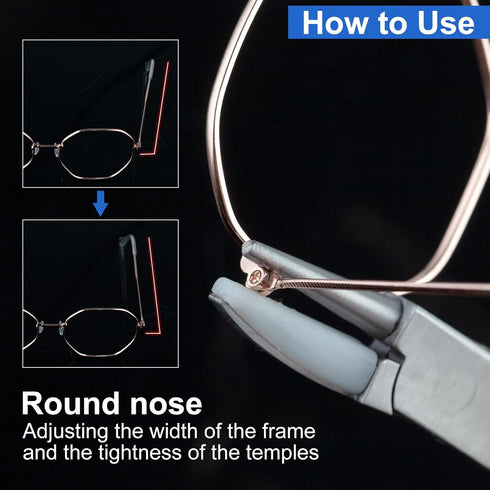 Round Nylon Jaw Eyeglasses Frame Pliers, 2 PCS Repair Kit with Screwdriver for Eyeglass Adjusting