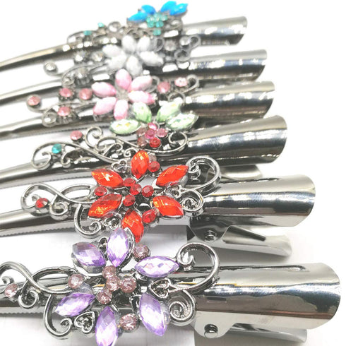 Set of 6 Metal Alligator Sectioning Clips, Non-Slip Hair Grips for Women and Girls